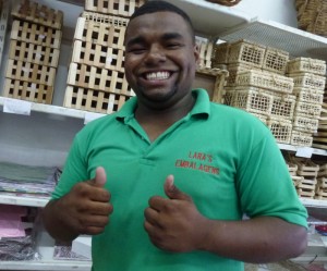 Happy shop assistant