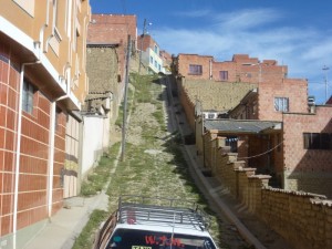 Steep roads in La Paz