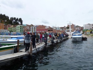 Taking a boat from Copacabana to Isla de Sol