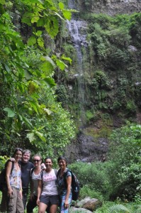 The group at the waterfall