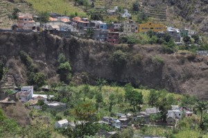 Sandro is the red building on the upper slope