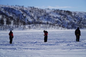 Standing by our fishing hole