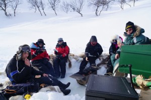 Ice-fishing and picnic