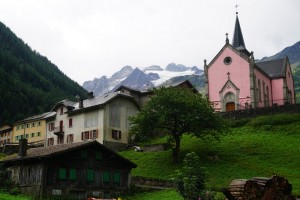 Picturesque village surrounded by mountains